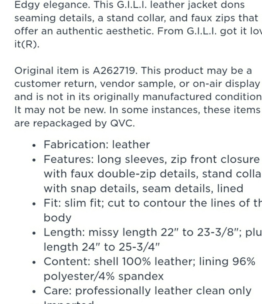 G.I.L.I ZIPPER SEAMS LEATHER JACKET SZ 12 NWT 💛🧡 - Picture 8 of 8